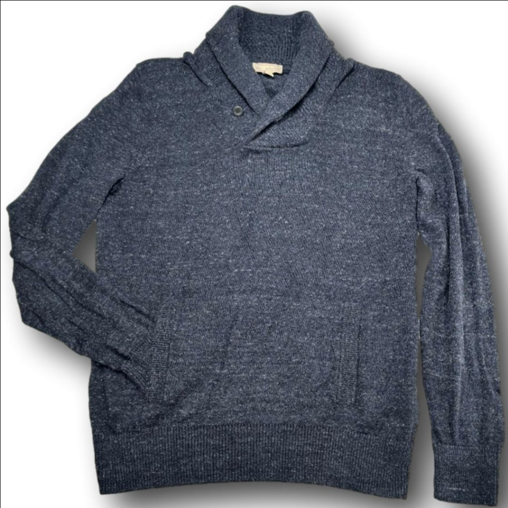 Men's Gap Blue Shawl Collar Zip Up Sweater M